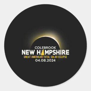 Adesivo Redondo New Hampshire Nh Total Eclipse Solar 2024