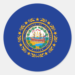 Adesivo Redondo New Hampshire State Flag Design