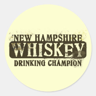 Adesivo Redondo New Hampshire Whiskey Bebendo Champion