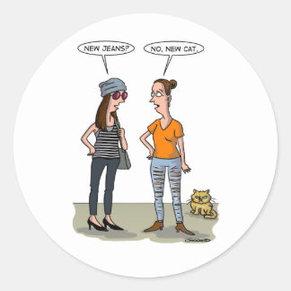 Adesivo Redondo New jeans? No, new cat. Folded Greeting Card