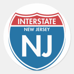 Adesivo Redondo New-jersey de um estado a outro NJ