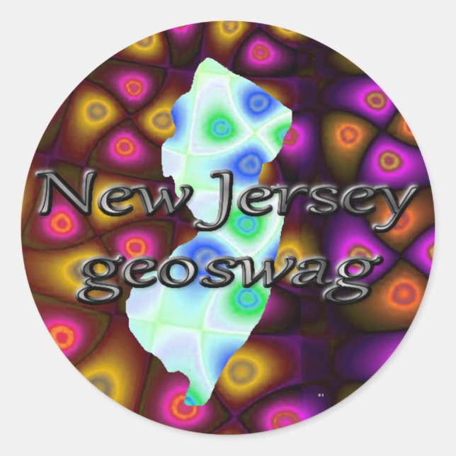 Adesivo Redondo New Jersey Geocaching Supply Stickers Geoswag (Frente)