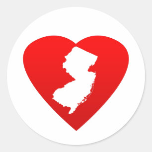 Adesivo Redondo New Jersey Heart