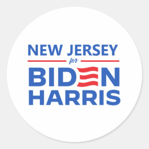 Adesivo Redondo New Jersey para Biden Harris