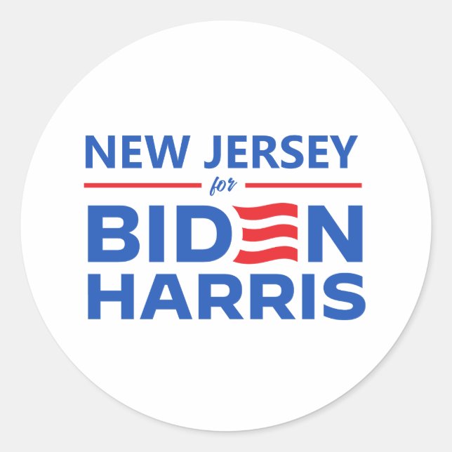 Adesivo Redondo New Jersey para Biden Harris (Frente)