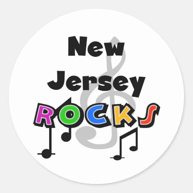 Adesivo Redondo New Jersey Rocks (Frente)