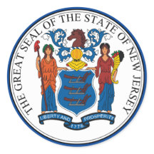New Jersey Seal Round Sticker