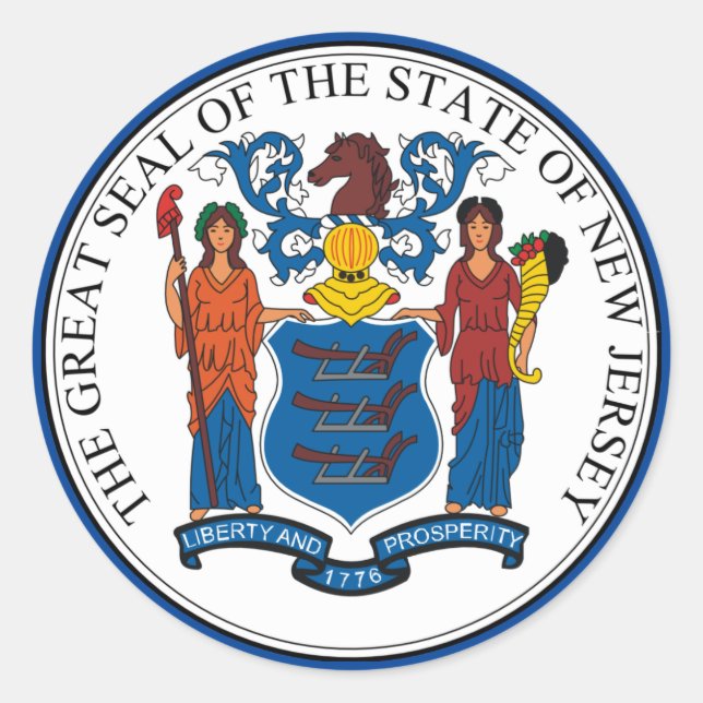 Adesivo Redondo New Jersey Seal Round Sticker (Frente)
