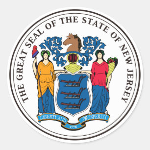 Adesivo Redondo New Jersey State Seal