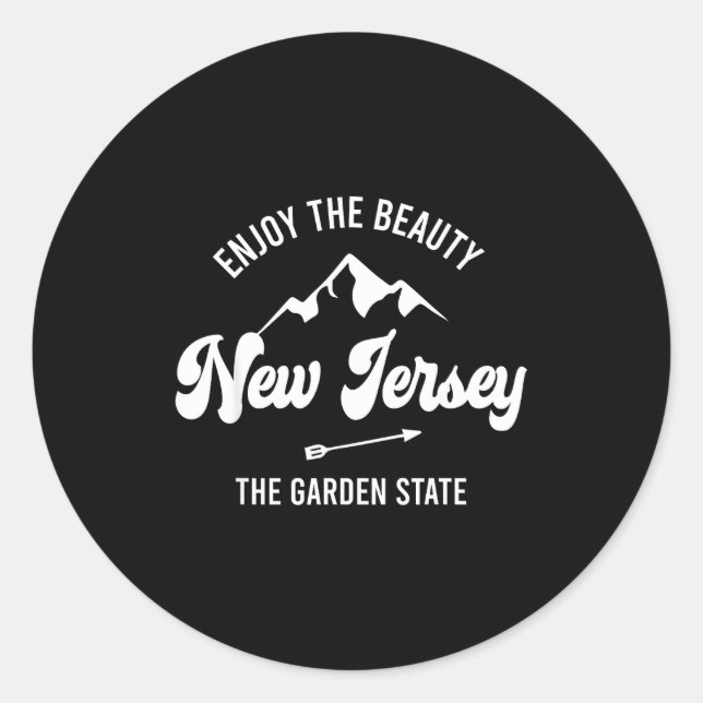 Adesivo Redondo New Jersey - The Garden State - Enjoy The Beauty  (Frente)