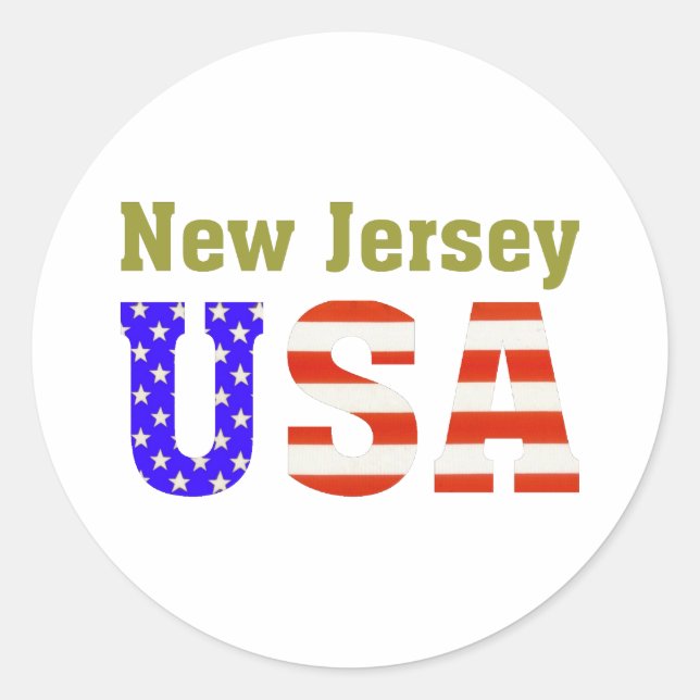 Adesivo Redondo New Jersey USA! (Frente)