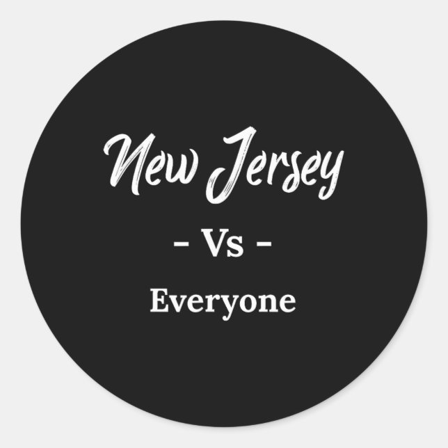 Adesivo Redondo New Jersey Vs Everyone  (Frente)