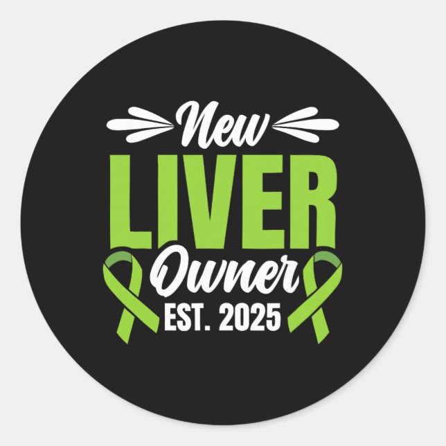 Adesivo Redondo New Liver Owner Est. 2025 - Liver Transplant Recie (Frente)