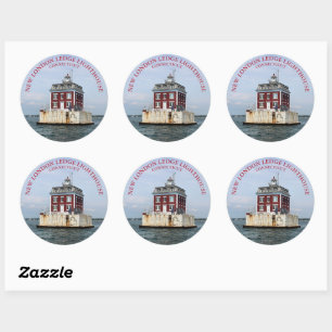 Adesivo Redondo New London Ledge Lighthouder, CT Round Sticker