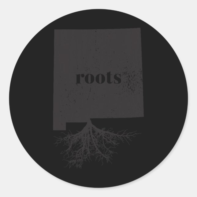 Adesivo Redondo New Mexico Roots State Map Shirt Home Love Pride G (Frente)