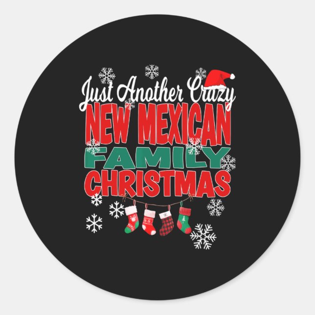Adesivo Redondo New Mexico Xmas Another Crazy New Mexican Family C (Frente)