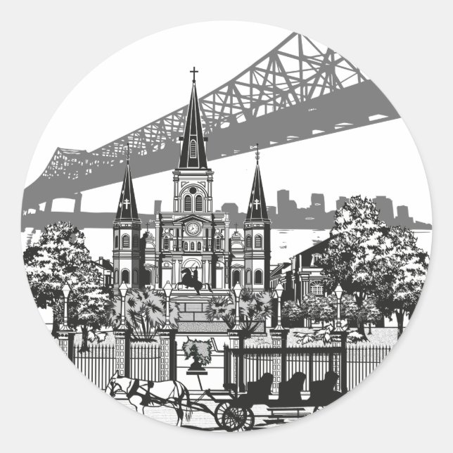 Adesivo Redondo New Orleans Louisiana (Frente)