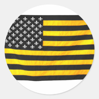 Adesivo Redondo New Orleans NOLA Black and Dourado American Flag