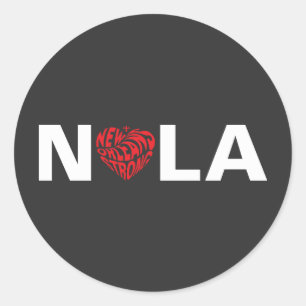 Adesivo Redondo New Orleans Nola Strong Heart