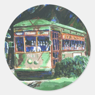 Adesivo Redondo New Orleans Street Car
