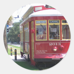 Adesivo Redondo New Orleans Streetcar