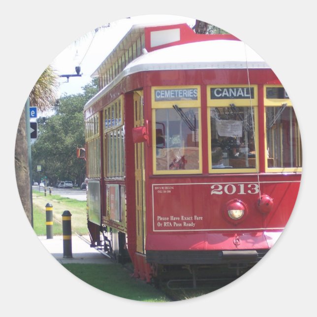 Adesivo Redondo New Orleans Streetcar