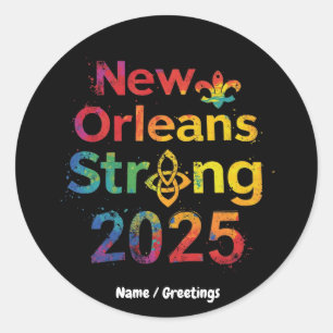 Adesivo Redondo New Orleans Strong 2025 Inspiring NOLA Pride