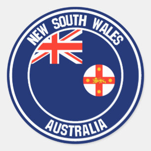 Adesivo Redondo New South Wales Round Emblem