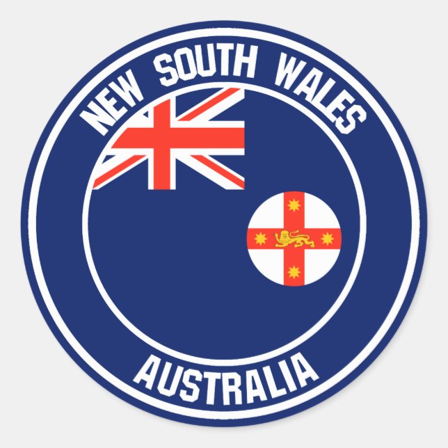 Adesivo Redondo New South Wales Round Emblem (Frente)
