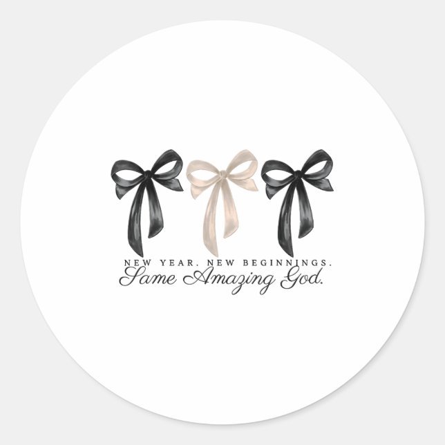 Adesivo Redondo New Years Christian Coquette Faith New Beginnings  (Frente)
