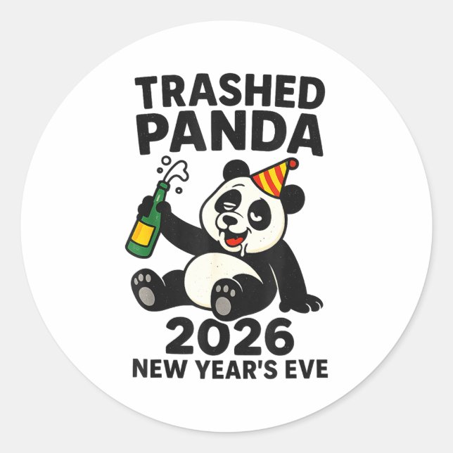 Adesivo Redondo New Years Eve 2026 Trashed Panda Premium  (Frente)