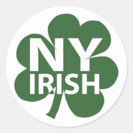 Adesivo Redondo New York Irish Shamrock