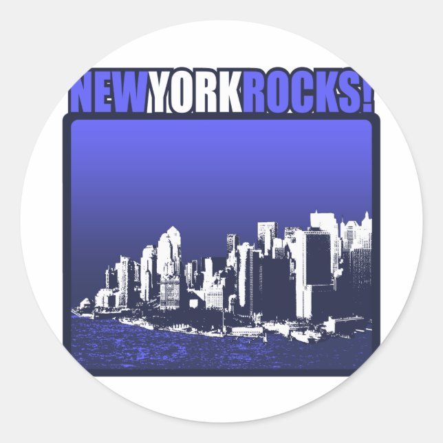 Adesivo Redondo New York Rocks! (Frente)