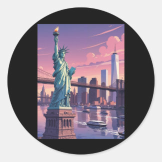 Adesivo Redondo New York Sticker