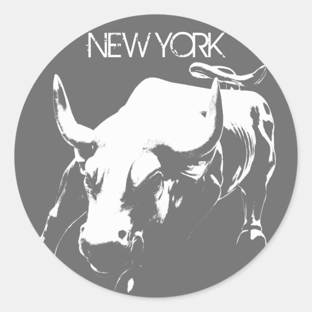 Adesivo Redondo New York Stickers New York Bull Souvenir Stickers (Frente)