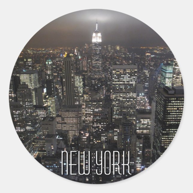 Adesivo Redondo New York Stickers New York Empire State Souvenirs (Frente)