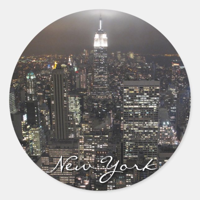 Adesivo Redondo New York Stickers New York Skyline Souvenirs (Frente)