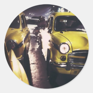 Adesivo Redondo New York Taxi