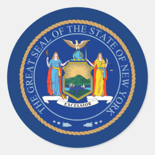 Adesivo Redondo New Yorker Seal, selo do New York Sticker