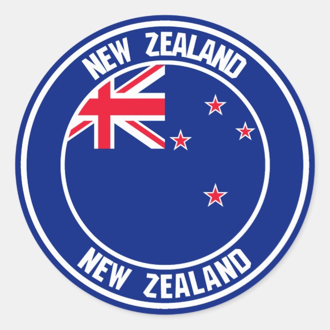 Adesivo Redondo New Zealand Round Emblem (Frente)