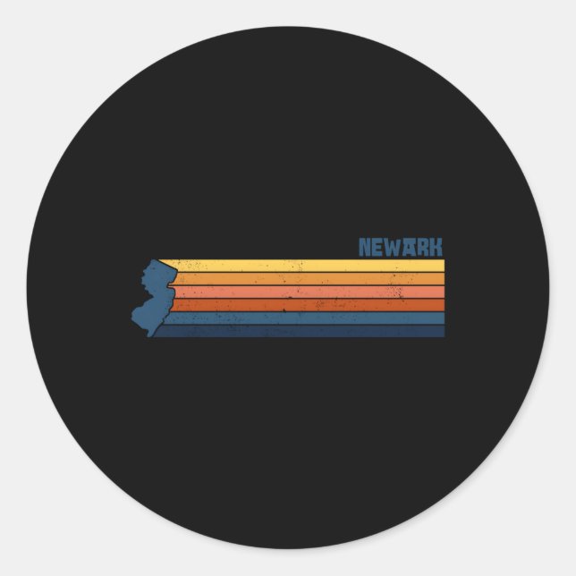Adesivo Redondo Newark New Jersey City (Frente)