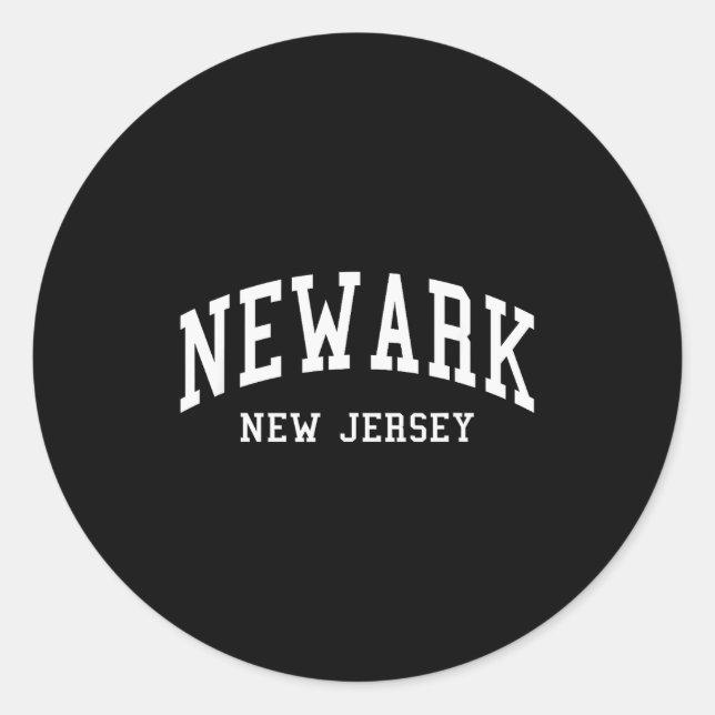 Adesivo Redondo Newark - New Jersey - Throwback Design - Clic  (Frente)