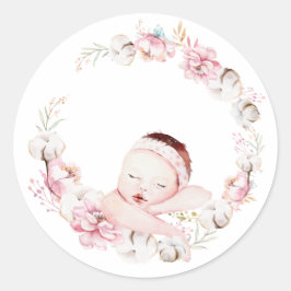 Adesivo Redondo Newborn Floral