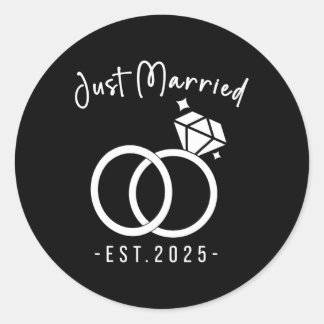 Adesivo Redondo Newlyweds 2025 Noiva E Planners De Casamento De Gr
