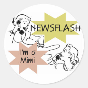 Adesivo Redondo Newsflash Sou um Mimi Camisetas e presentes