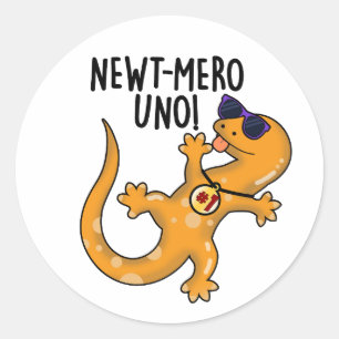 Adesivo Redondo Newt-mero Uno Funny Newt Pun