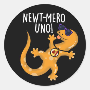 Adesivo Redondo Newt-mero Uno Funny Newt Pun Dark BG