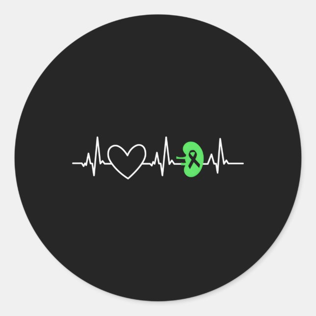 Adesivo Redondo Ney Disease Awarness Hebeat Transplantation Orgão  (Frente)