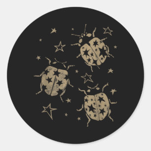 Adesivo Redondo Nge anos 2000 Ladybug Alt anos 90 Vintage Estrelas