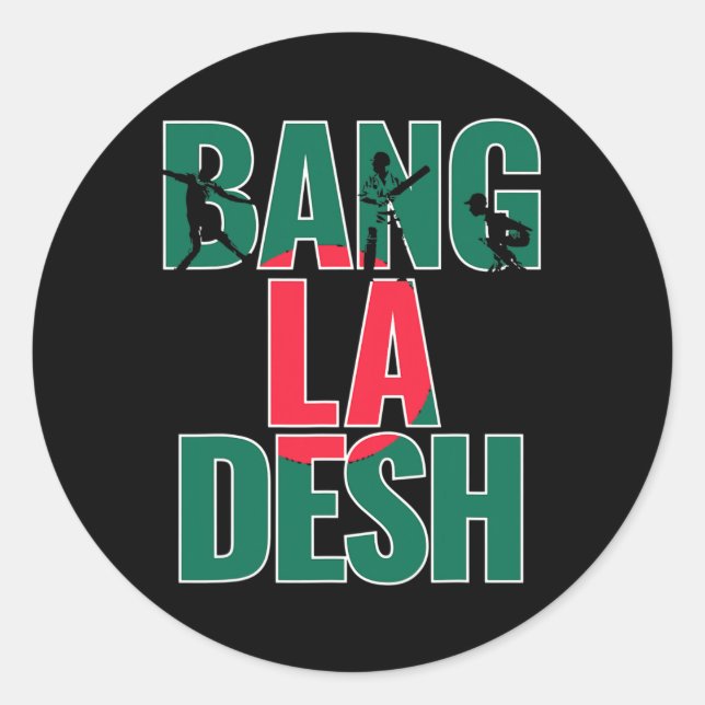 Adesivo Redondo Ngladesh Cricket Ngladeshi Fans Jersey  (Frente)